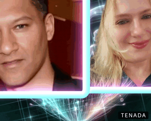 a picture of a man and a woman with the word tenada on the bottom
