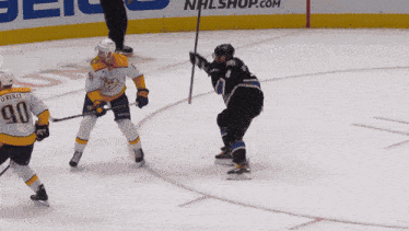 a hockey player with the number 90 on his back