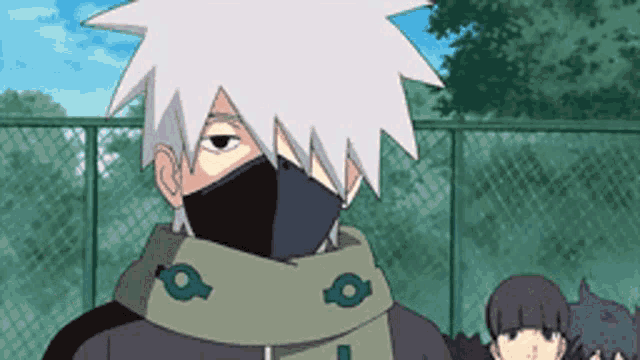 a cartoon character is wearing a mask and scarf .