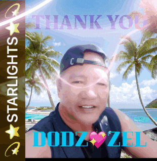 a picture of a man on the beach with the words thank you