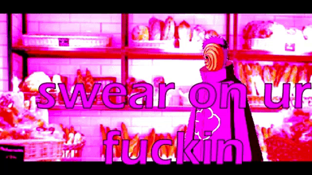 a swear on ur fuckin sign with a purple background