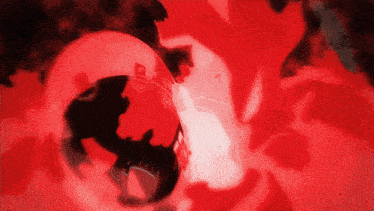 a red background with a silhouette of a skull with the letter g on it