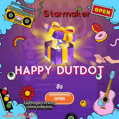 an advertisement for a game that says happy outdot