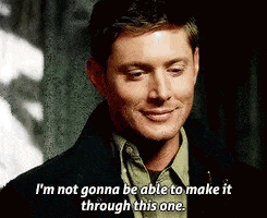 a man is smiling and saying i 'm not gonna be able to make it through this one .