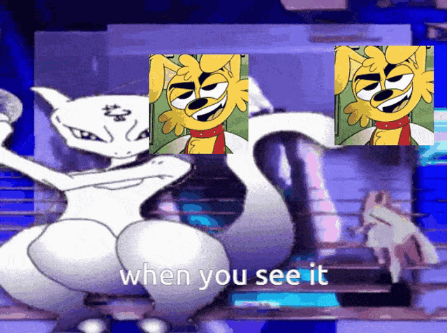 a picture of a cartoon character with the words " when you see it "