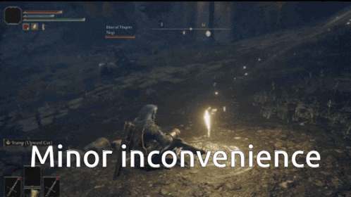 a screenshot of a video game with the words minor inconvenience below it