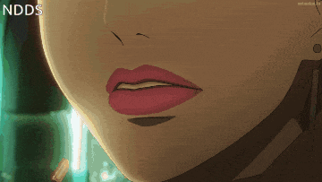 a close up of a woman 's face with the words ndds written above it