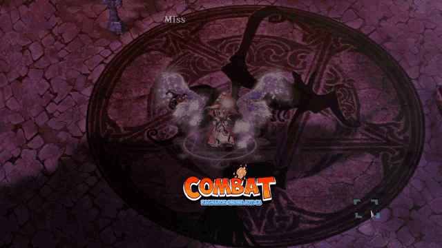 a video game called combat is being played on a purple background