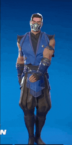 a man wearing a mask and gloves is standing in front of a blue background
