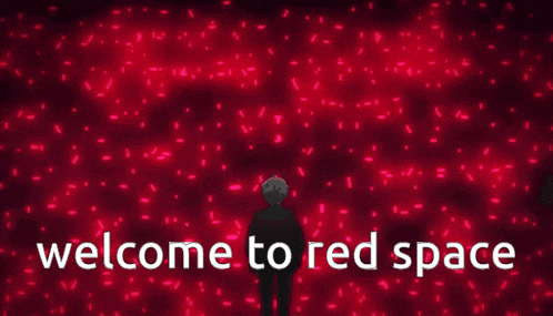 a man stands in front of a red background with the words welcome to red space