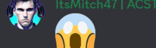 a man with headphones is next to a surprised face and the name itsmitch47 acst