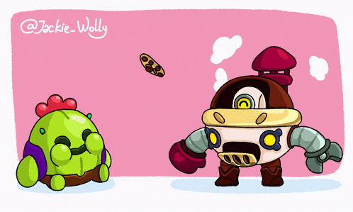 a drawing of a cartoon character with the name jackie-wollly