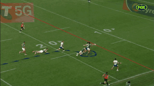 a rugby game is being played on fox channel