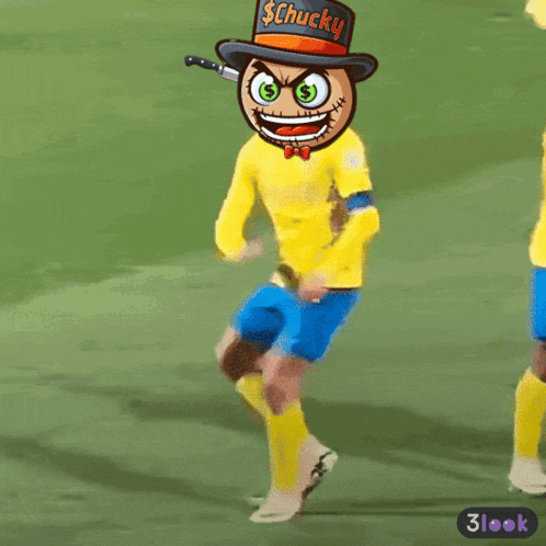 a cartoon character wearing a top hat that says chucky on it