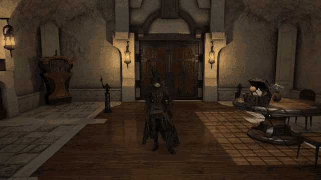 a video game character is holding a large sword