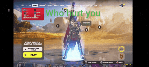 a screenshot of a video game with the words " who hurt you "