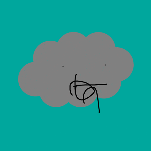 a drawing of a cloud with the letter t written inside