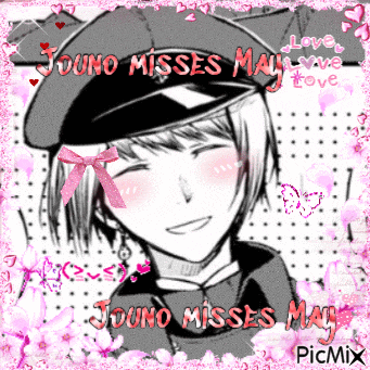 a picture of a girl with the words " jouno misses mail love love love "