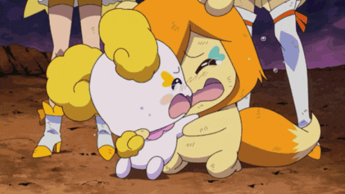 a cartoon drawing of a lion and a sheep