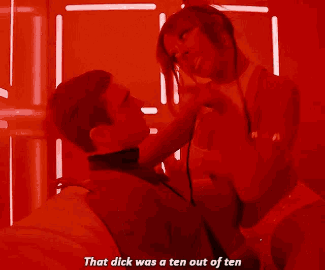 a woman with green paint on her face says " that dick was a ten out of ten "