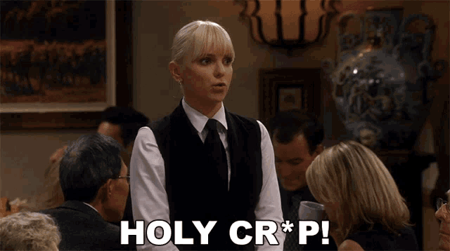 a waitress says holy cr * p in a restaurant