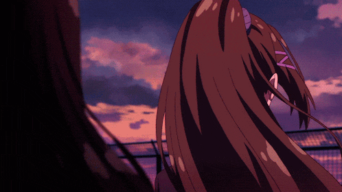 a close up of a anime girl 's face with red eyes