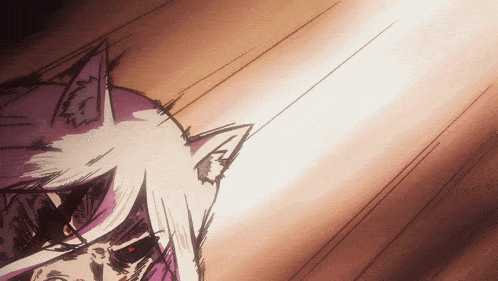 a drawing of a cat with a light coming out of its mouth