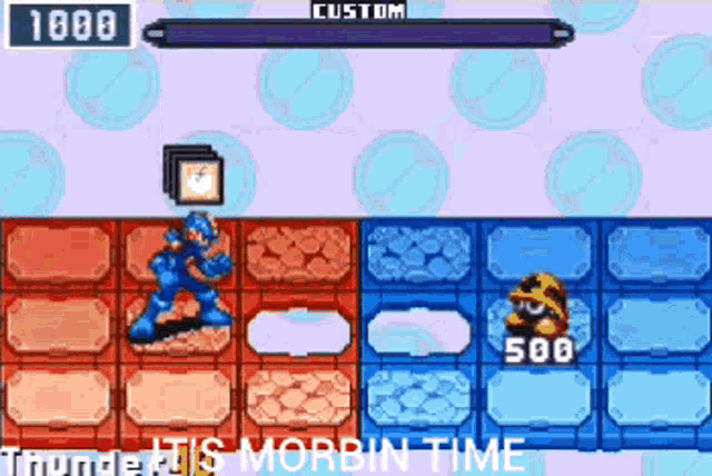 a screenshot of a video game that says thunder is morbid time