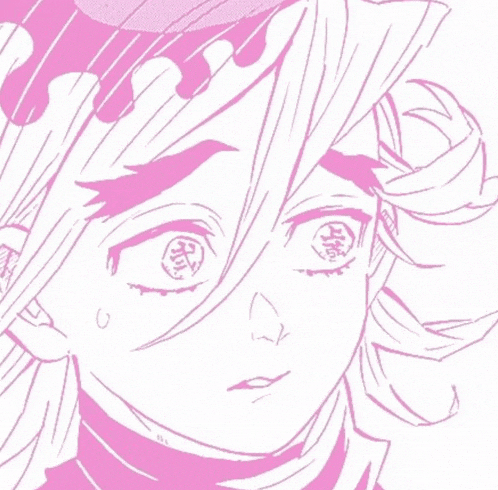 a drawing of a man holding a fan with a pink background