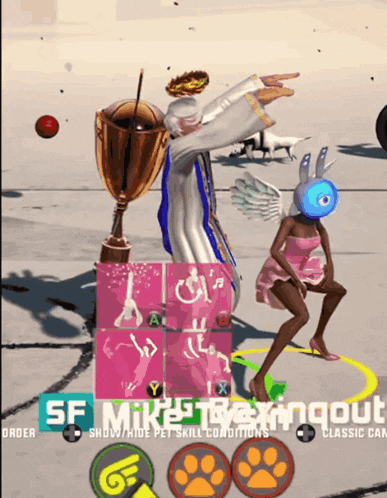 a screenshot of a video game with sf mike on the bottom left