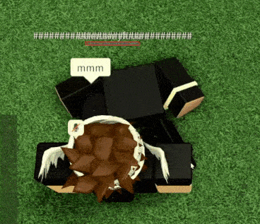 a cartoon character is laying on the grass with a speech bubble that says mmmm .
