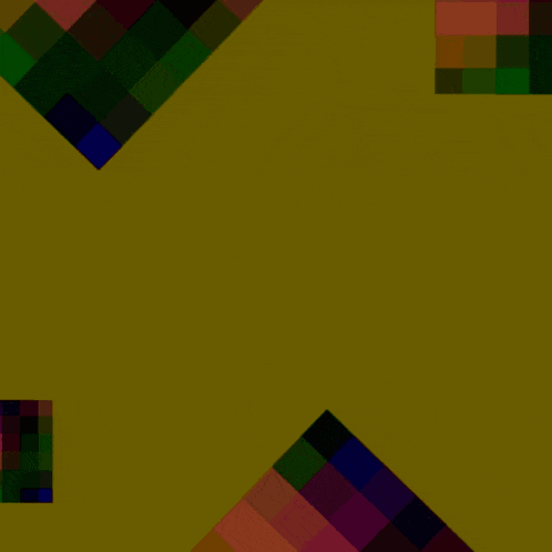 arabic writing on a yellow background with blue and green squares