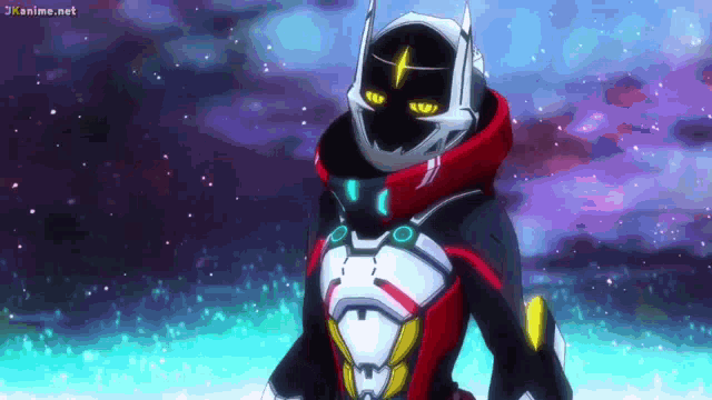 a cartoon character with a helmet and a lightning bolt on his face
