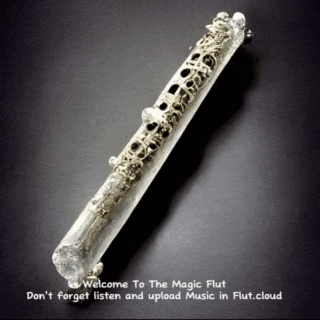 a picture of a flute with the words welcome to the magic flut on the bottom