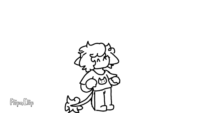 a black and white drawing of a cartoon character with a cat on his shirt .