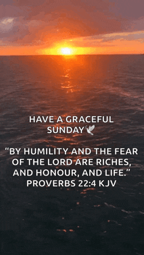 have a graceful sunday by humility and the fear of the lord are riches and honour and life proverbs 22 4 kjv