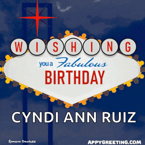 cyndi ann ruiz wishing you a fabulous birthday greeting card