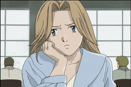 a drawing of a woman with long blonde hair