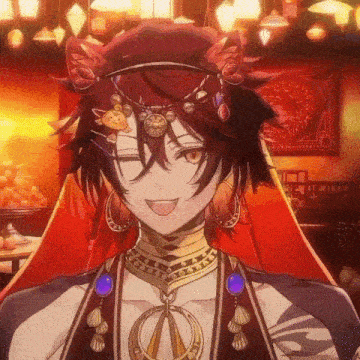 a close up of a cartoon character wearing a crown and earrings