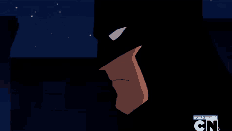 a cartoon of batman with the words world premiere cn below him