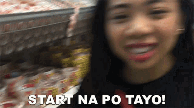 a blurry picture of a woman with the words start na po tayo