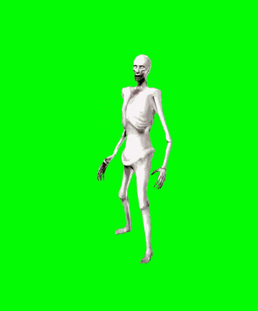 a 3d rendering of a monster with a green screen in the background