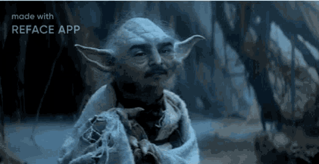 a picture of a man dressed as yoda from star wars