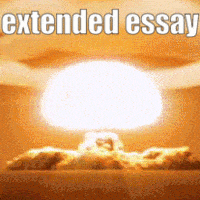a picture of a nuclear explosion with the words " extended essay "
