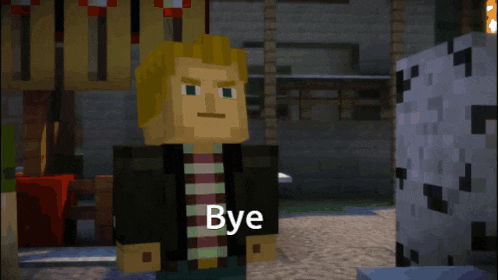 a man in a plaid shirt says bye