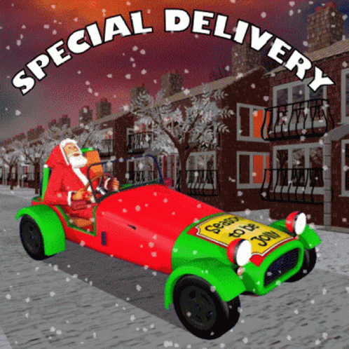 Christmas Delivery Special Delivery GIF - Christmas Delivery Special Delivery Santa In Car GIFs