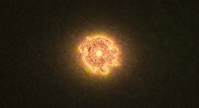 a glowing circle with a circular pattern in the middle