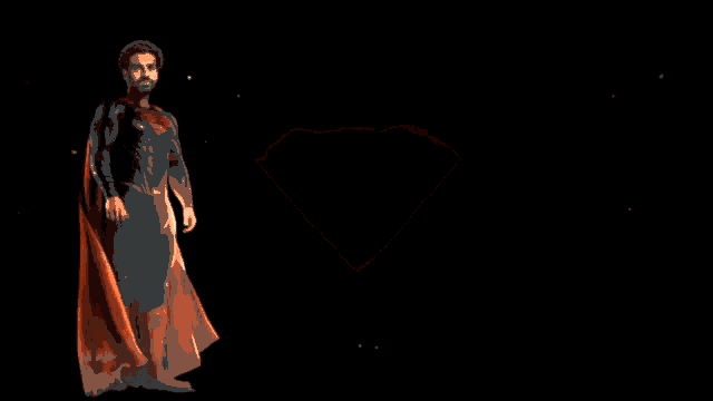 a man in a superman costume with a red cape