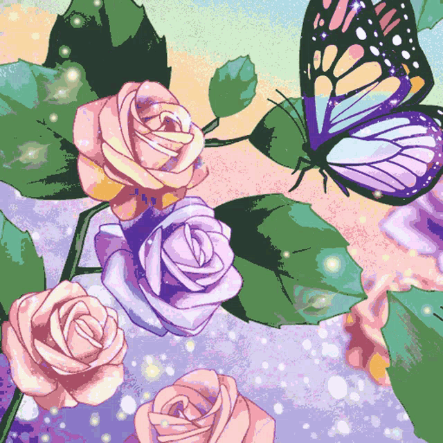 Butterfly Flower GIF - Butterfly Flower Rose GIFs