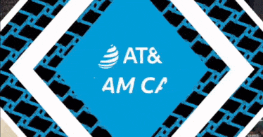 an at & t ad with a blue background